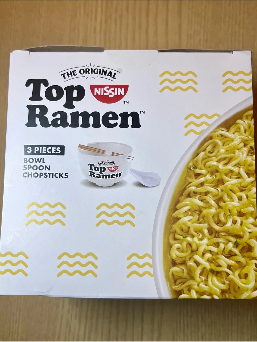 Nissin Top Ramen Novelty Bowl Set - Bowl, Spoon, Chopsticks